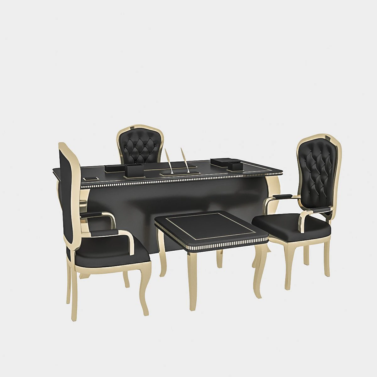 classic office chair table 3D Model .c4d .max .obj .3ds .fbx .stl .blend 