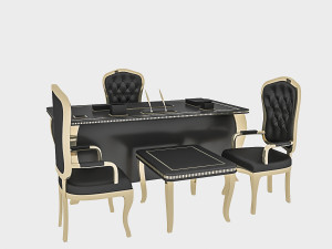 classic office chair table 3D 모델