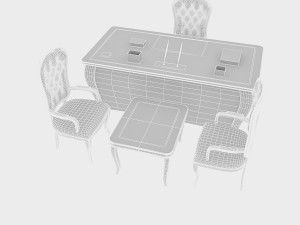 classic office chair table 3D Model