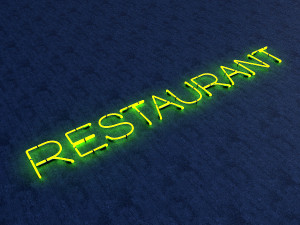restaurant neon sign 3D Model