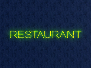 restaurant neon sign 3D Model
