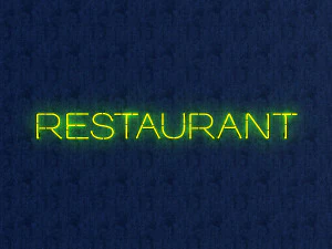 restaurant neon sign 3D Model