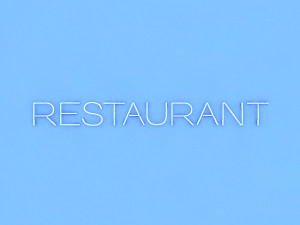 restaurant neon sign 3D Model