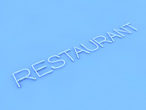 restaurant neon sign 3D Model