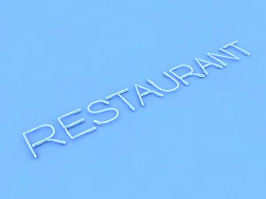 restaurant neon sign 3D Model
