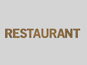 restaurant sign with bulb 3D 模型