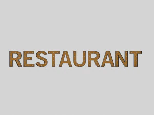 restaurant sign with bulb 3D Model