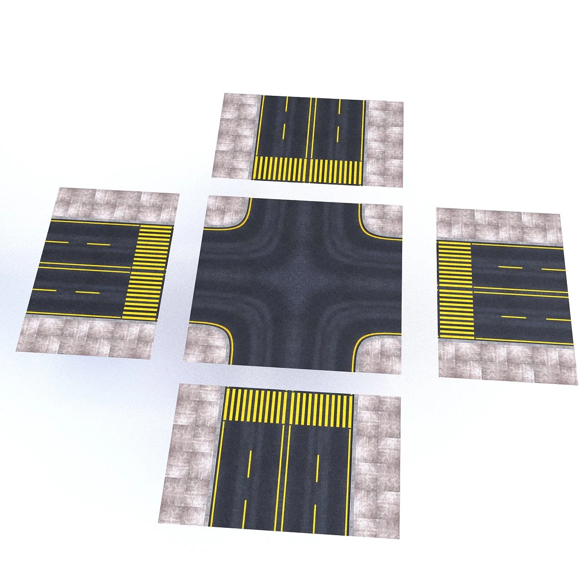 modular road 3D Model .c4d .max .obj .3ds .fbx .stl .blend