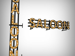 saloon bulb sign 3D 모델