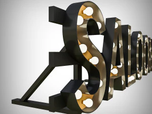 saloon bulb sign 3D Model