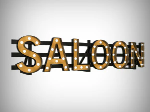 saloon bulb sign 3D Model