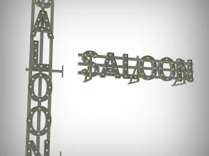 saloon bulb sign 3D Model
