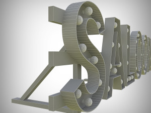 saloon bulb sign 3D मॉडल