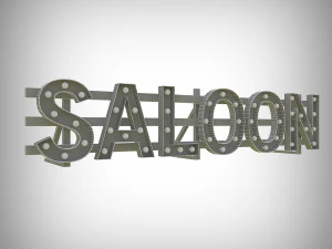 saloon bulb sign 3D Model