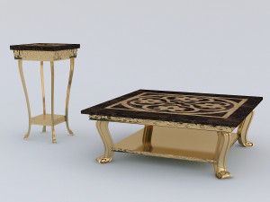 classic coffee table set 3D 模型