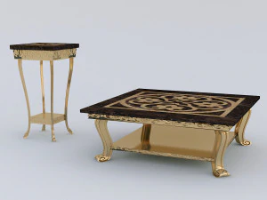 经典咖啡桌套装 3D 模型