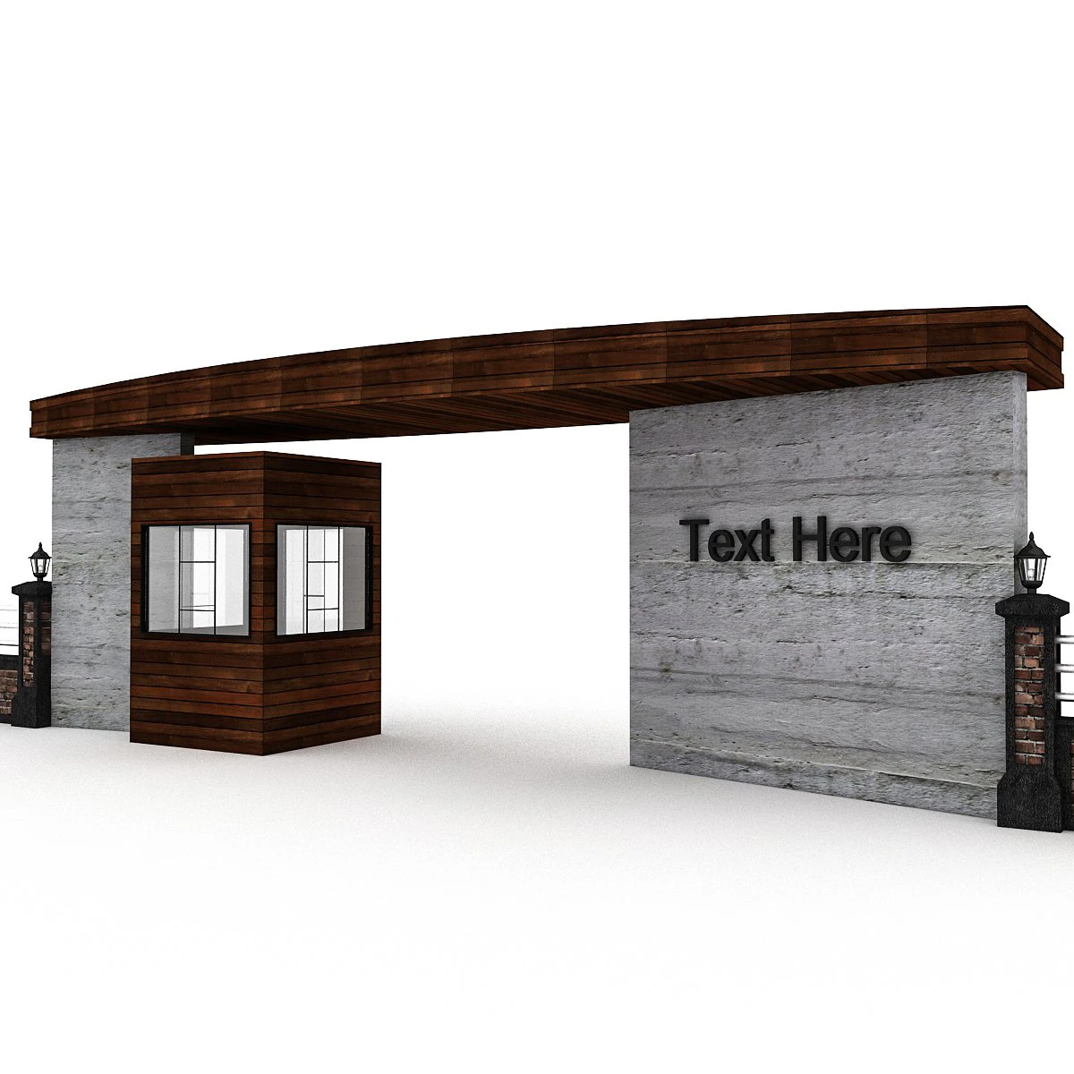 garden enterance security 3D Model .c4d .max .obj .3ds .fbx .stl .blend 