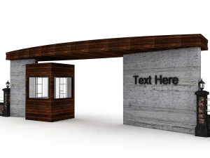 seguridad de entrada al jard&iacute;n Modelo 3D