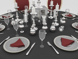 black wedding table 3D Модель