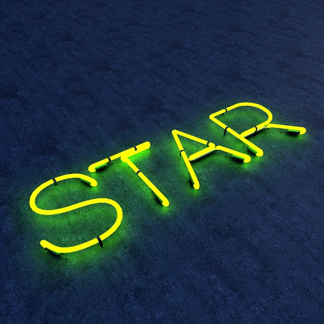 star neon sign 3D-Modell .c4d .max .obj .3ds .fbx .stl .blend 