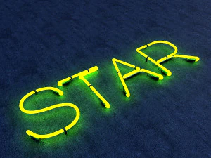 зірка неоновий знак 3D Модель