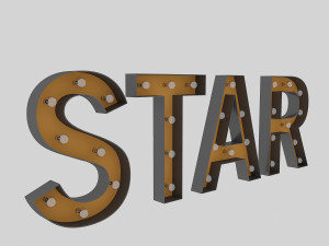 star sign with bulb 3D Model