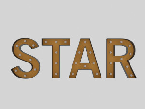 star sign with bulb Model 3D