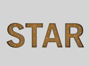 star sign with bulb 3D Model