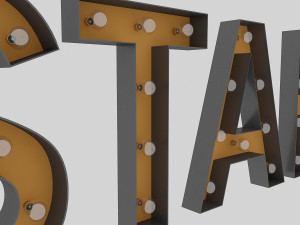 star sign with bulb Model 3D