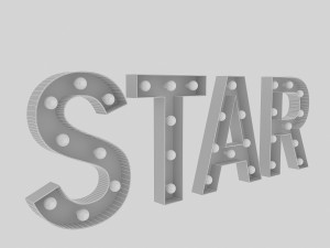 star sign with bulb Model 3D