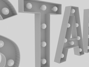 star sign with bulb Model 3D