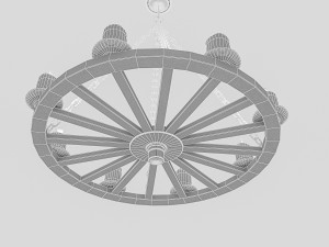 3d old wheel chandelier 3D Model