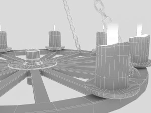 3d old wheel chandelier 3D Model