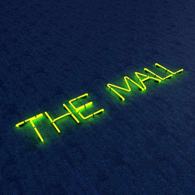 the mall neon sign 3D 모델 .c4d .max .obj .3ds .fbx .stl .blend 