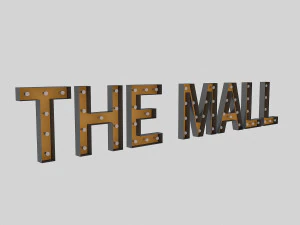 знак торгового центру з лампочкою 3D Модель