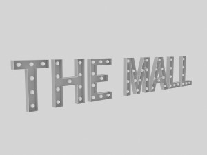 the mall sign with bulb Model 3D