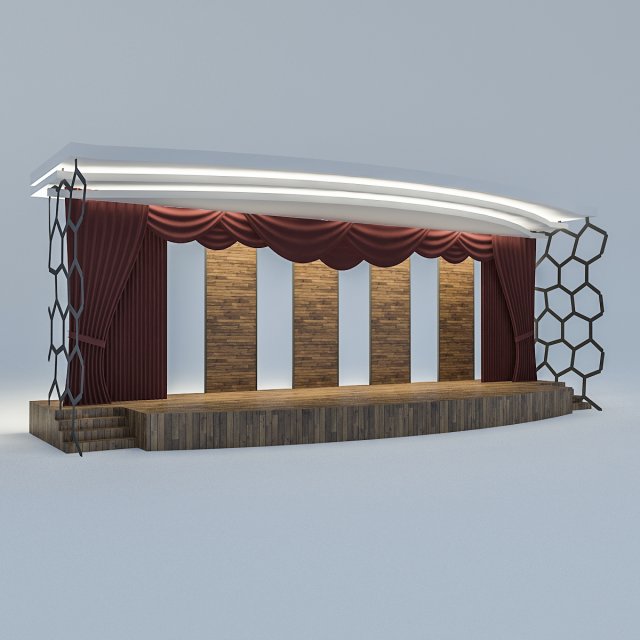 theater and cinema scene 3D 模型 .c4d .max .obj .3ds .fbx .stl .blend