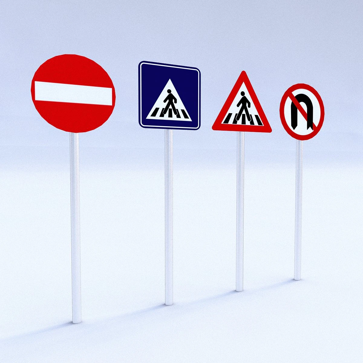 traffic signs 3D Model .c4d .max .obj .3ds .fbx .stl .blend 
