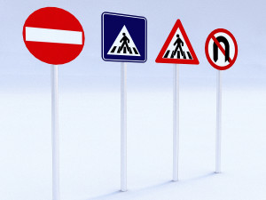 traffic signs 3D Model