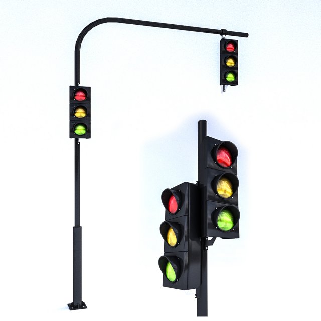 traffic lamp 3D Model .c4d .max .obj .3ds .fbx .stl .blend 