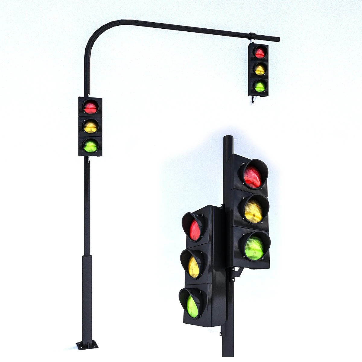 traffic lamp 3D Model .c4d .max .obj .3ds .fbx .stl .blend