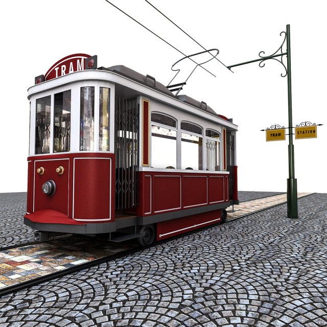 tram 3D-Modell .c4d .max .obj .3ds .fbx .stl .blend 