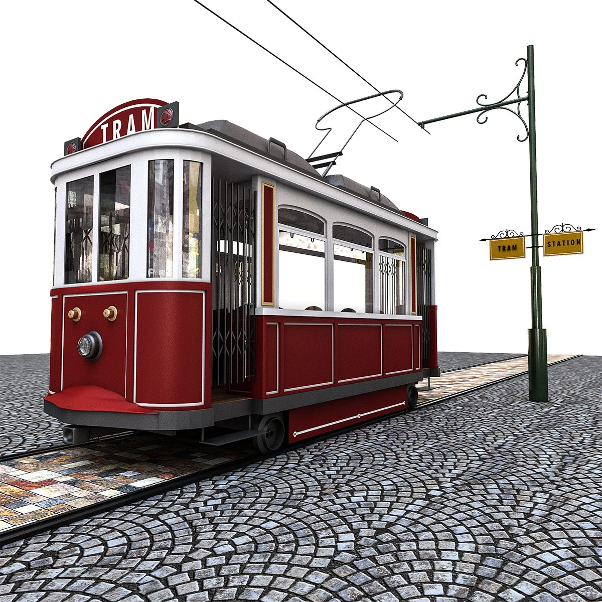 tram 3D Model .c4d .max .obj .3ds .fbx .stl .blend 