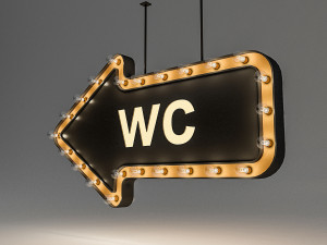 light bulb loft wc signage 3D Model