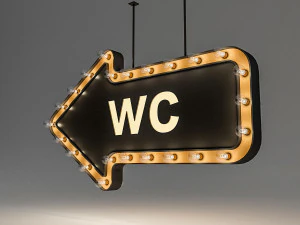 лампочка лофт wc вивіски 3D Модель