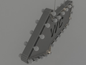 light bulb loft wc signage Modelo 3D
