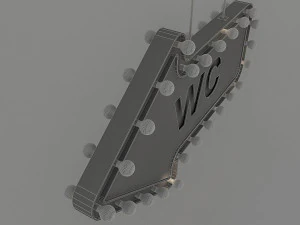 light bulb loft wc signage 3D Model