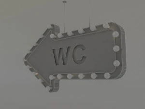 light bulb loft wc signage 3D Model