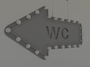 light bulb loft wc signage Modelo 3D