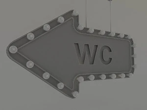 light bulb loft wc signage 3D Model